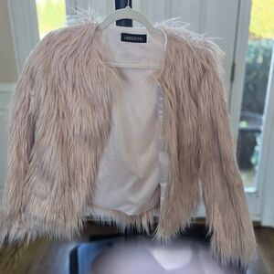 LANSHIFEI Blush Faux Fur Jacket L.vintage